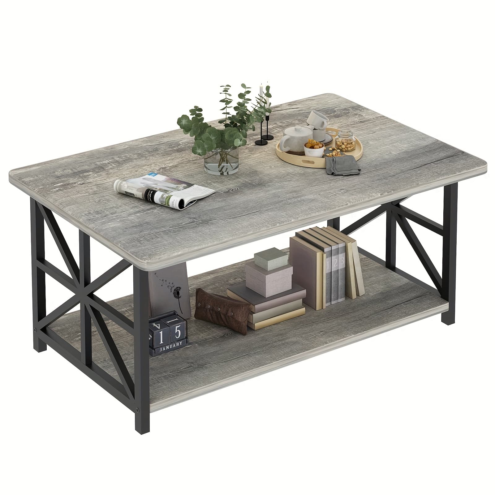 TEMU Lamerge Coffee Table For Living Room, Metal Frame Side Table For Sofas, Versatile Storage Table For , Ideal For Home Use In Living Rooms And Bedrooms