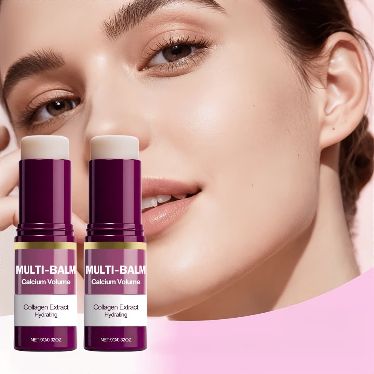 TEMU 2pcs Collagen Moisturizing Stick, Multi Balm Contains Mineral Oil, Hyaluronic Acid, . Nourishes The Skin, Looks . Portable, Multi Balm With Collagen. A Gift For Mom