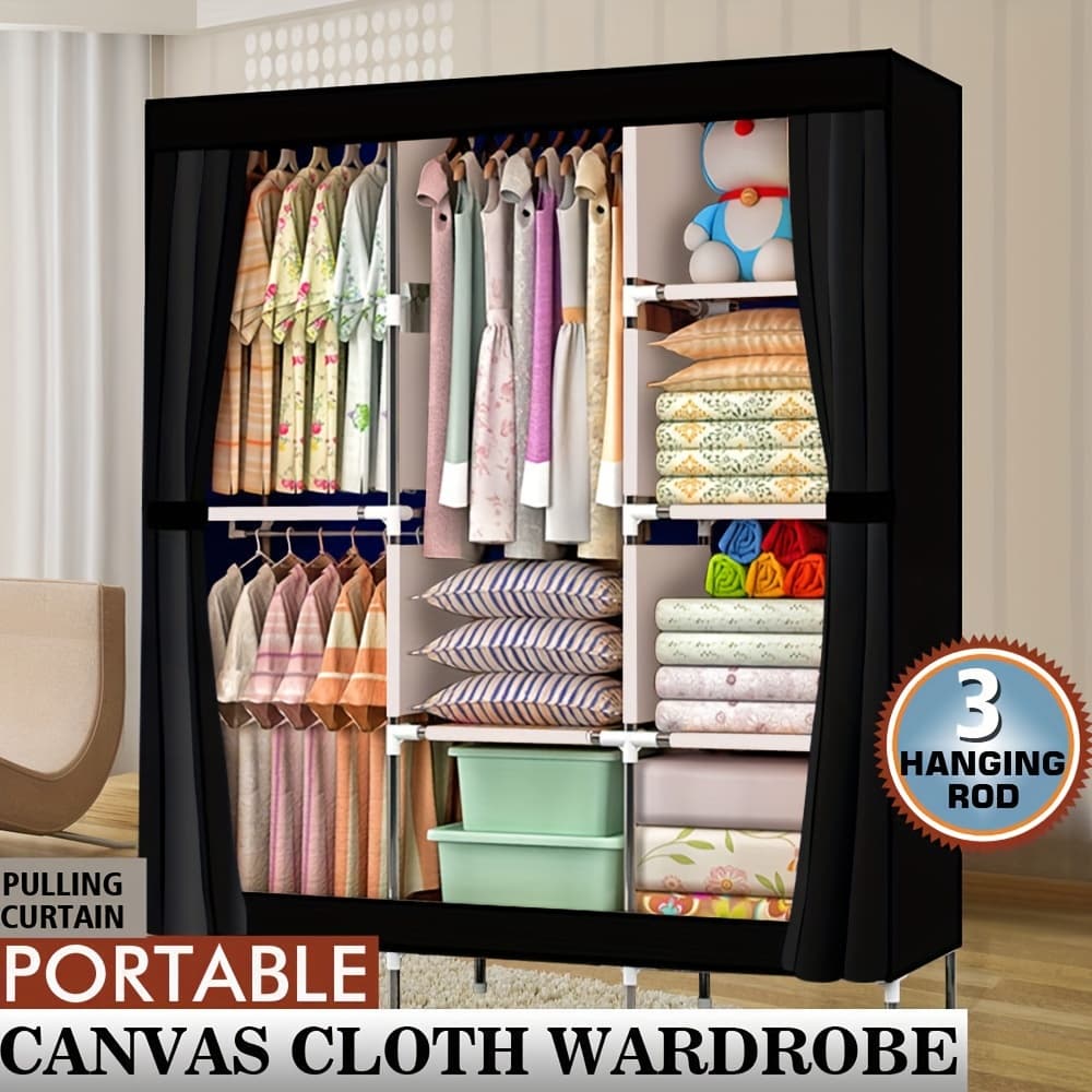 TEMU 71" Portable Closet Wardrobe Clothes Rack Storage Organizer, Portable Closets