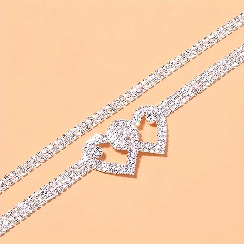 TEMU 2pcs Ankle Bracelet For Women, Adjustable Silvery Glitter Tennis Anklet, Glitter Cubic Zirconia Anklet Anklet Jewelry Gift