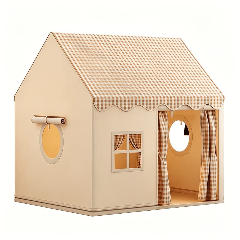 TEMU 1pc Indoor And Outdoor Children's Grid Tent Children's Fun Game Girls And Boys Castle Small House Toy House