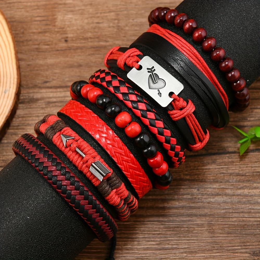 TEMU Cupid's Arrow Piercing Heart Couple Bracelet 8pcs Set