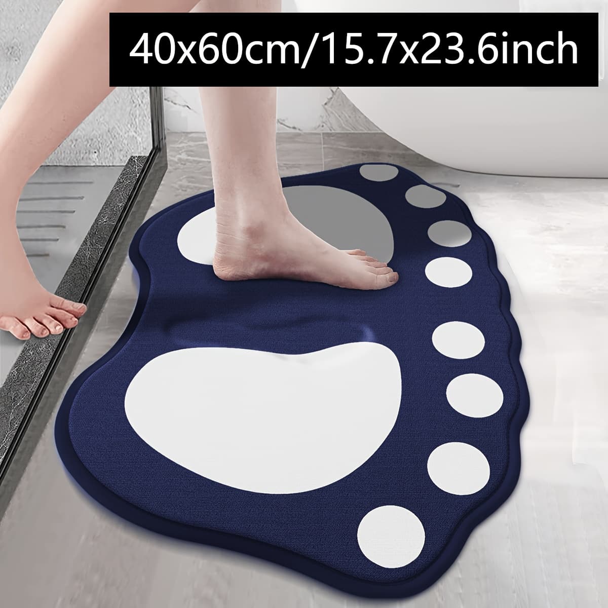 TEMU Cartoon 1.2cm Thickened Sponge Mat Flannel Carpet Doorway Bathroom Absorbent Mat Toilet Non-slip Foot Pad