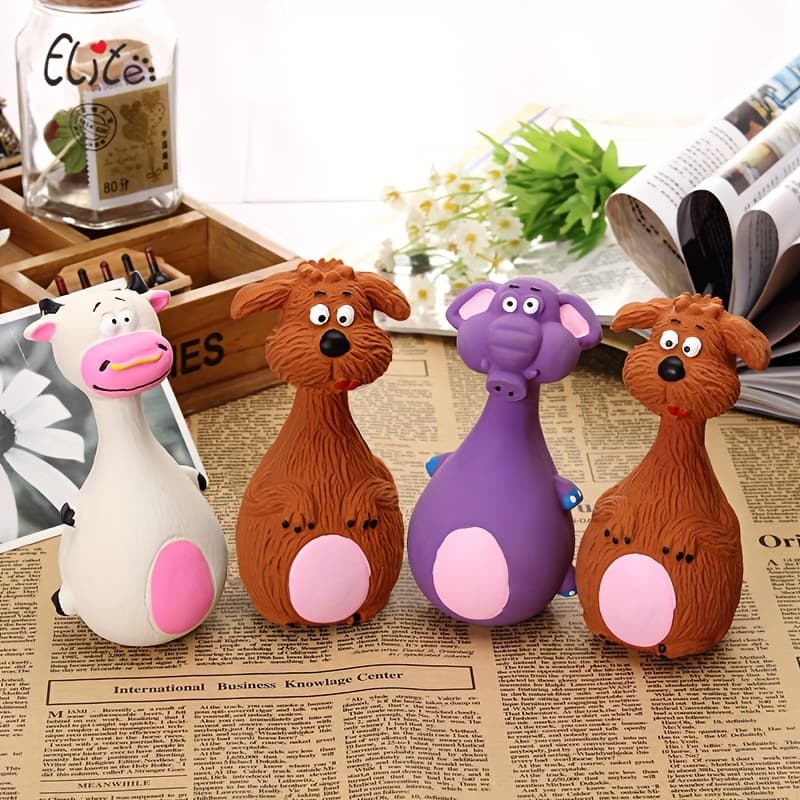 TEMU 4pcs Dog Vocalization Toy Latex Vocalization Toy Dog Toy Gnawing Large Dog Latex Vocalization Toy Puppy Puppy Pet Supplies, Without Battery