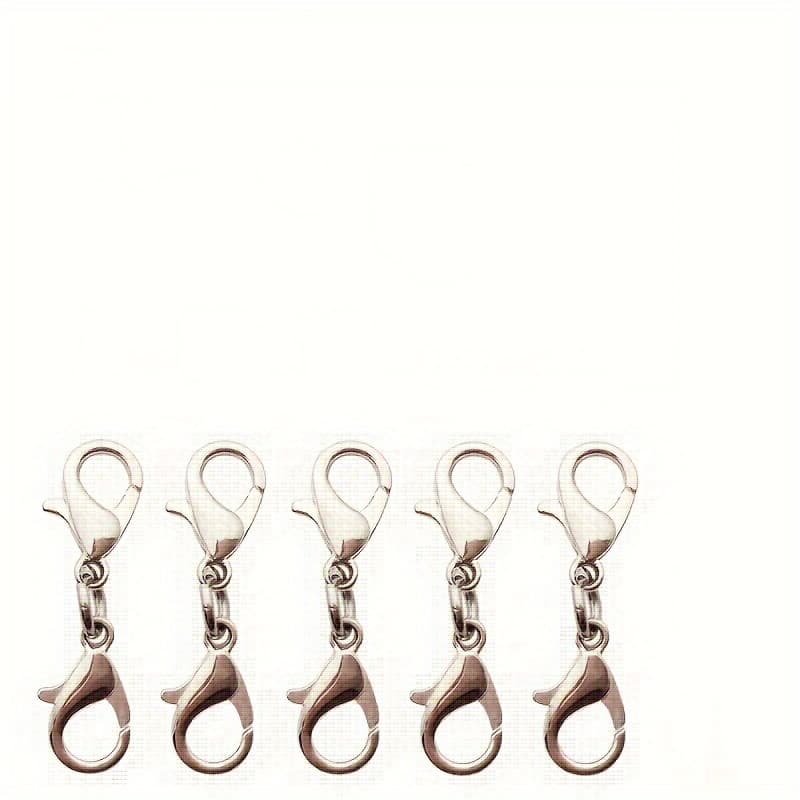 TEMU A Set Of 5 Double Lobster Clasp Necklace Clasps, Bracelet Clasps, Alloy Clasp, Connecting Clasp, Creative Diy Double Lobster Clasp Necklace Clasp Bracelet Clasp Making Bead String