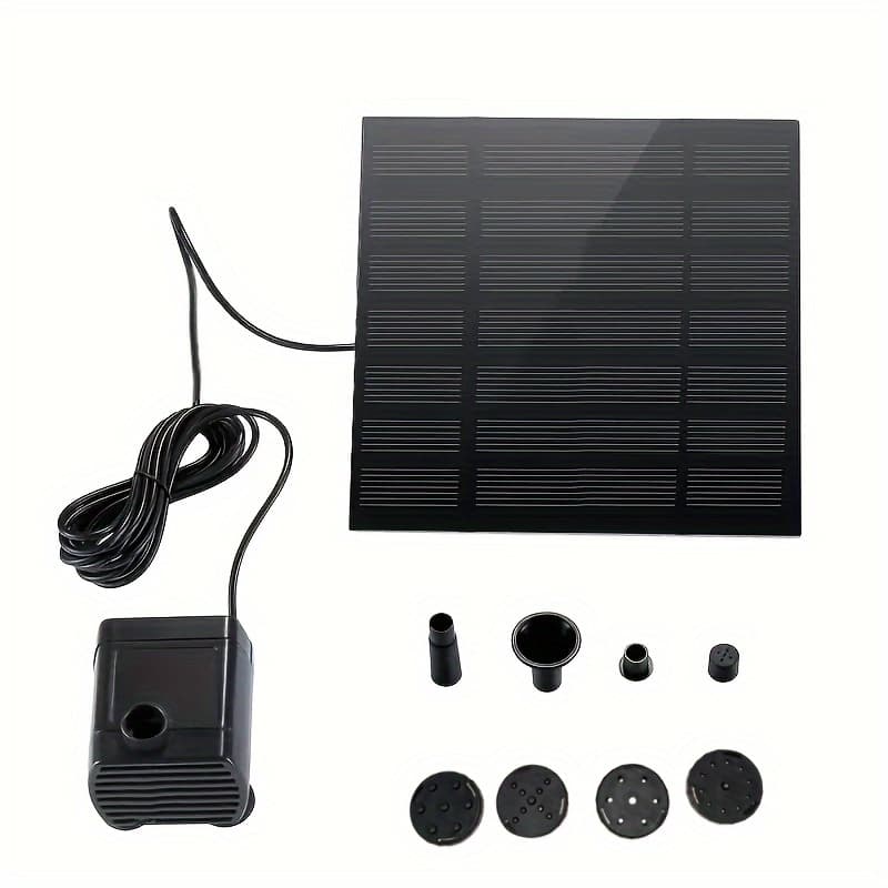 TEMU Aisitin1.5w Pond Water Pump Fountain, Suitable For Outdoor Water Features, Solar Water Pump Kit With 6 Nozzles, Suitable For Bird Baths, , Gardens, Fish Tanks, Used With Garden Potted Plants!