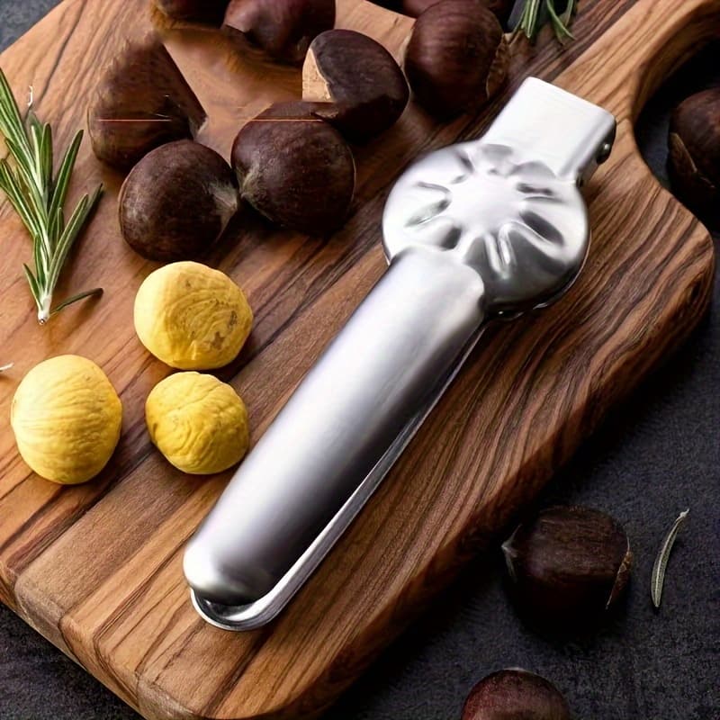 TEMU Stainless Steel Walnut Clip - Multifunctional Chestnut Peeling Machine, A Kitchen Tool For Nuts And , Durable Handheld Tool