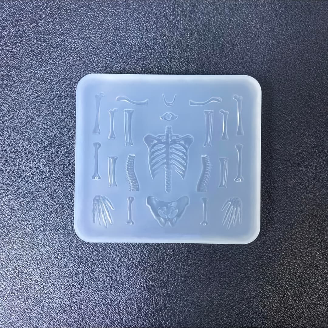 TEMU Resin Silicone Mold Skeleton Silicone Mold, Halloween Art Mold, Diy Gypsum Resin Candle Making Mold For Home Decor & Skeleton Stand Craft