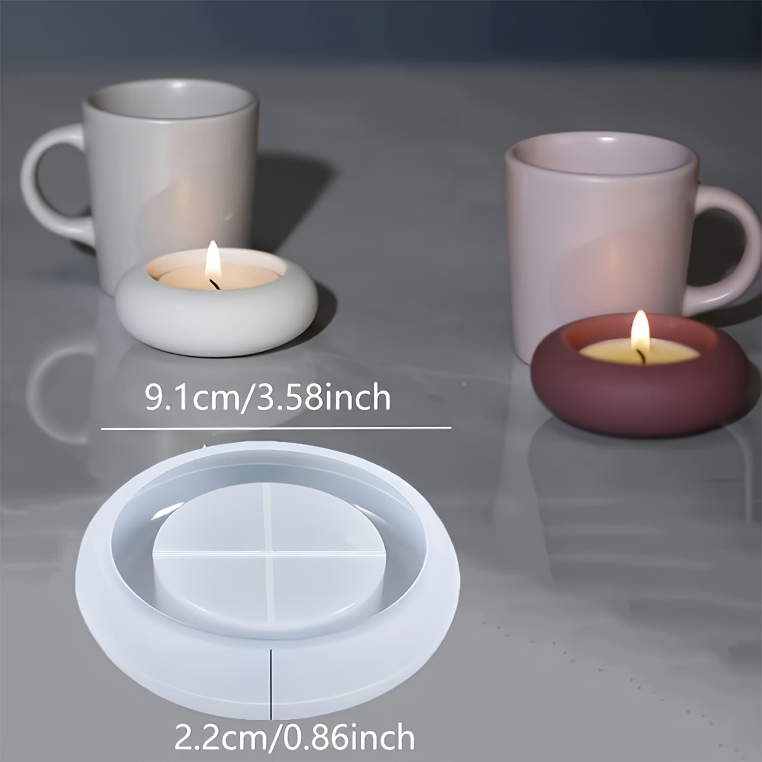 TEMU 1pc Circular Cylinder Candle Holder Silicone Mold Circular Resin Mold Diy Cement, Gypsum, Terrazzo, Plaster Ornament Epoxy Resin Decorative Candle Holder Storage Mold