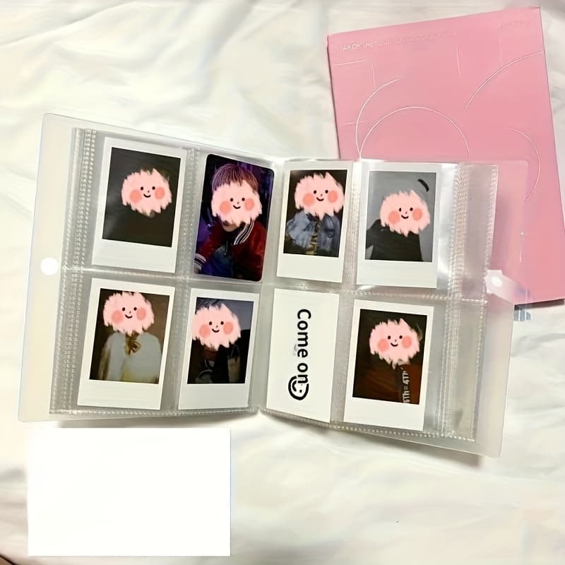 TEMU 160-slot 3-inch Plastic Photo Album With 4-slot Snap Closure - High-capacity Storage For Cards, Celebrity Scrapbooks, And Polaroid Photos, Protective Cover Design, Durable Storage