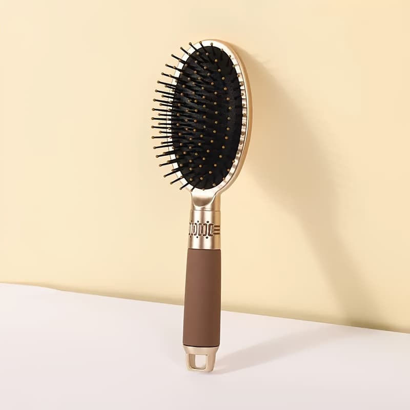 TEMU 1pc Air Cushion Massage Comb With Plastic Bristles, Suitable For Curly And Straight Hair, Abs Handle Detangling Brush With Balloon Head Massager For Long And Smooth Styling