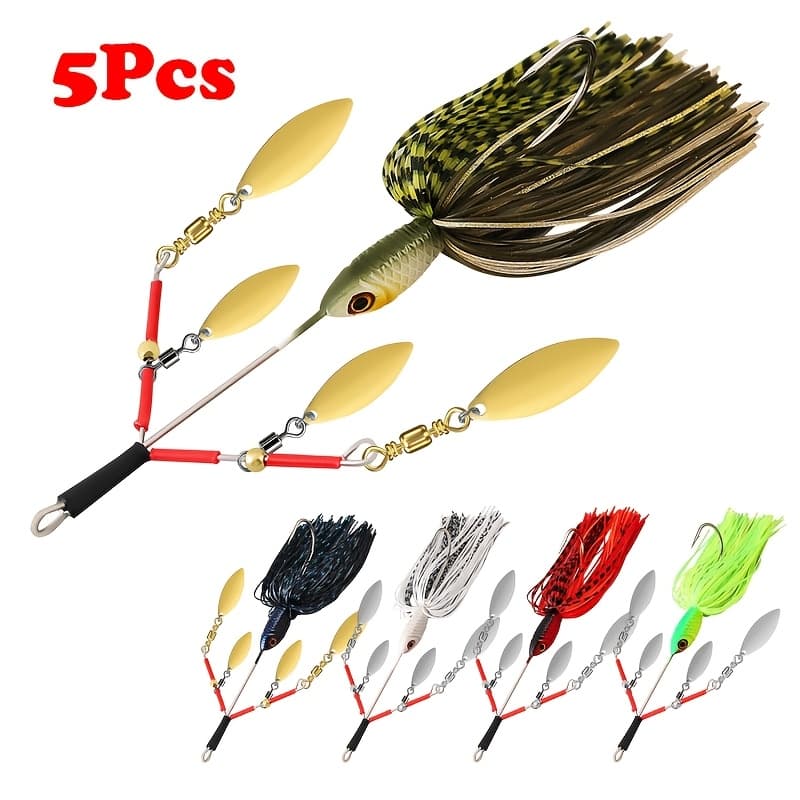 TEMU 5 Sets Of Umbrella Frame Fishing Bait, Perch Kit, Fishing Bait, Trout Salmon Freshwater Bait, Sea Fishing Bait, Gift For Men, Essential For Fishing