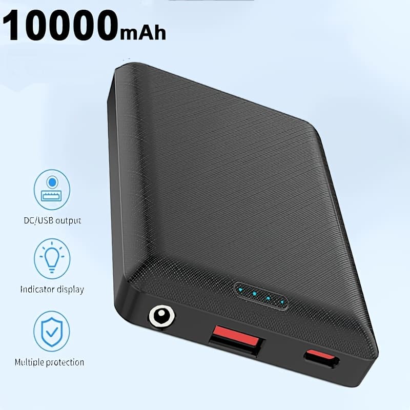 TEMU 10000mah Power Bank Portable Charge Dc5v 3a Output Usb Output Type C Output Portable Charger Phone External Battery Pack For Heating Vest Jacket Scarf Gloves Electric Heating Equipment
