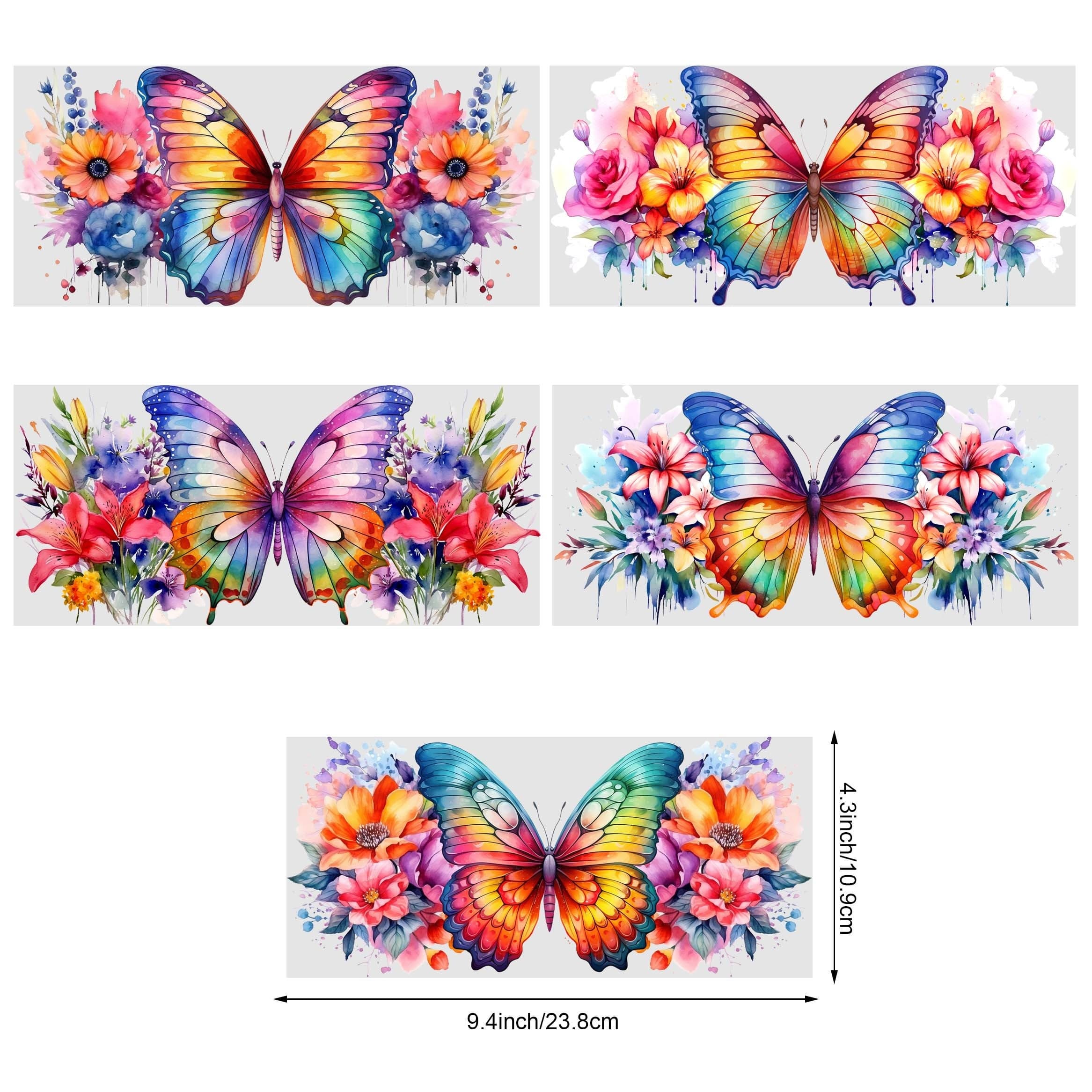 TEMU 5pcs/set Bee Uv Dtf Transfer Sticker Glass Cups Diy Wrap Transfer Sticker For 16oz Glass Cup Sticker Bottle Sticker Adhesive Sticker-high Quality