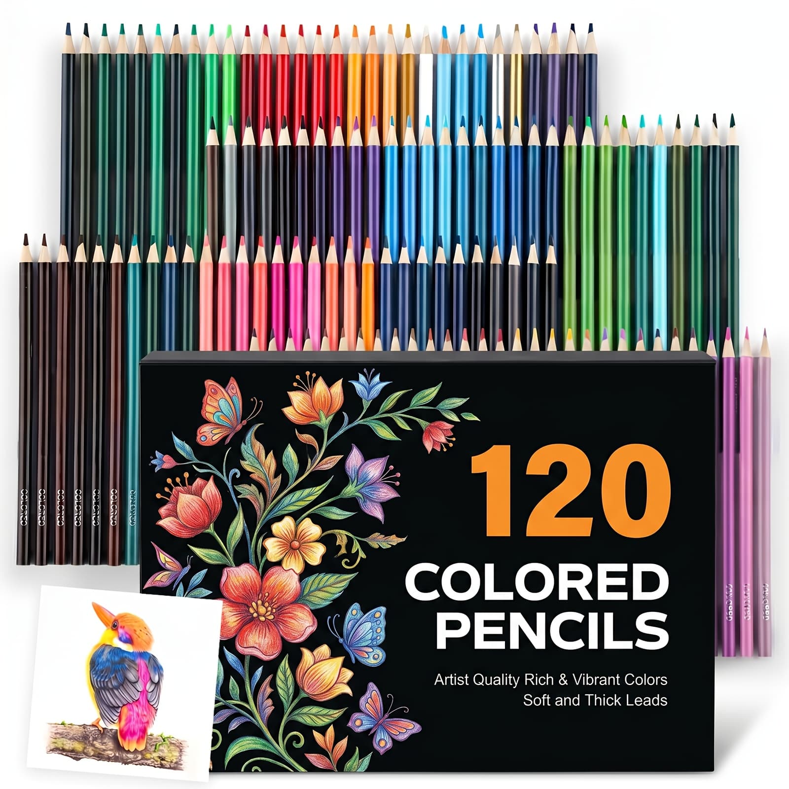 TEMU Pencils, 120-color Set, Artists' Vibrant Color, Ideal For Drawing Sketching Shading, Coloring Pencils For Adults And Beginners