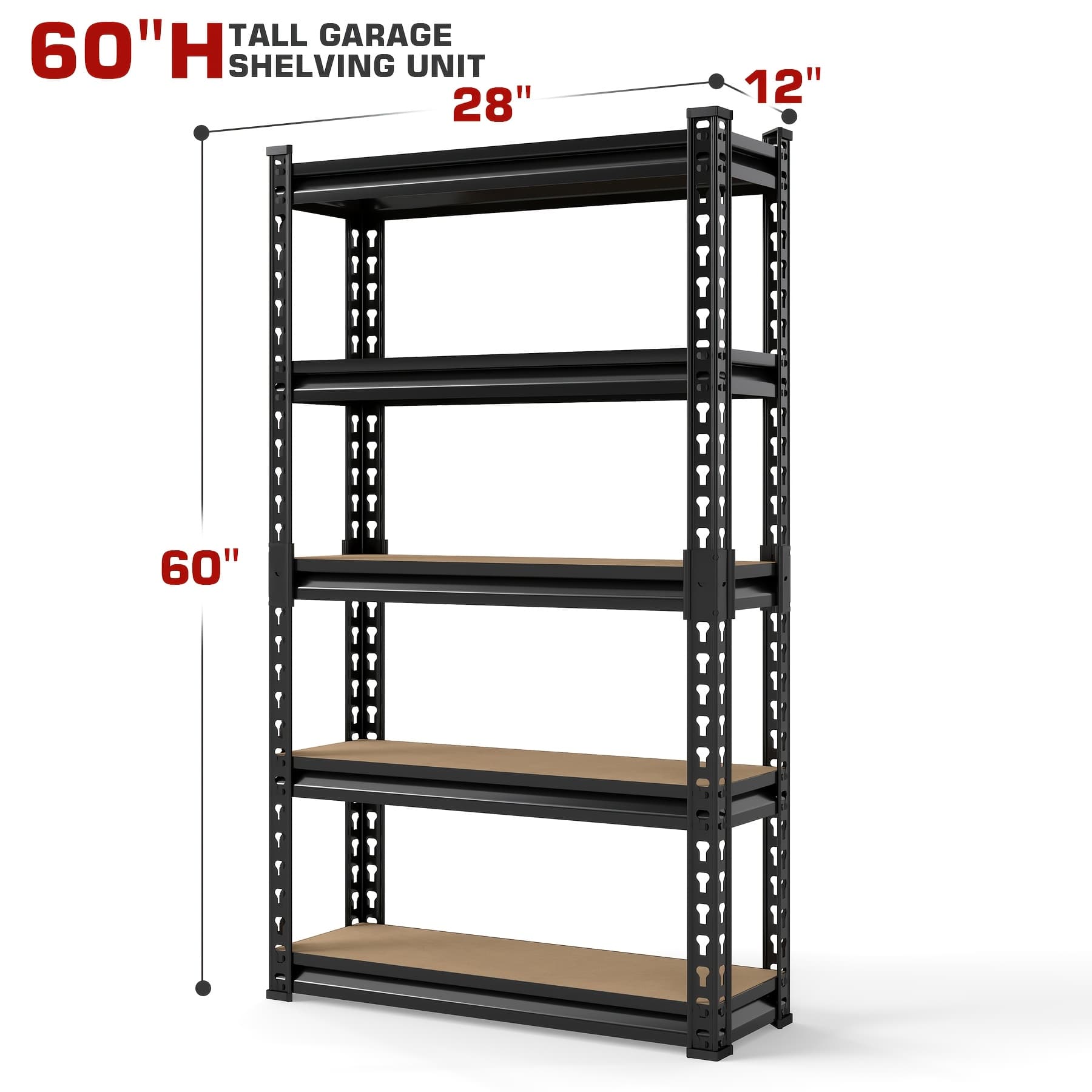 TEMU Office Bookshelf Shelving Unit, "h/60" H/72 "h Practical Storage Rack, Heavy-duty 3/5 Layer Metal Rack Unit, Adjustable Kitchen, Warehouse, Basement, Garage, Office Practical Rack