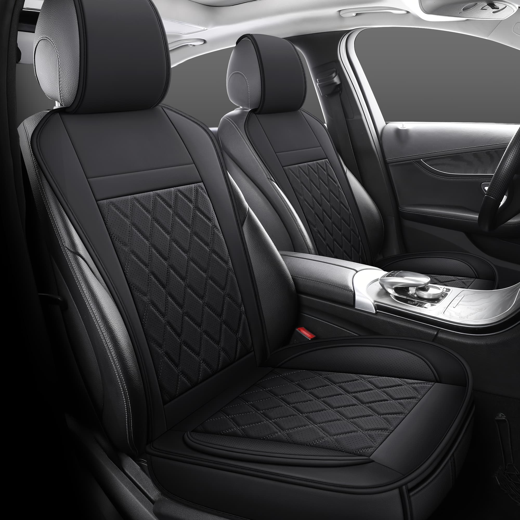 TEMU Front Seat Covers For Cars, Universal Fit Bucket Seat Protector Set, Full Surround High-, Anti-slip Backing, , Fits Most Cars, Suvs & Trucks