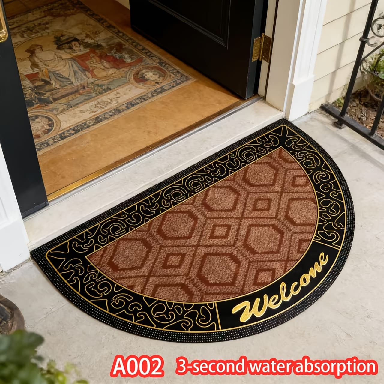 TEMU 1pc Water Absorption And Mud Removal, Outdoor Courtyard, Indoor And Outdoor Mud , And Anti Slip Integrated Multifunctional Door Mat 45cm * 75cm