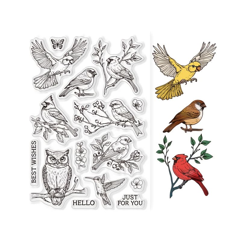 TEMU 1pc Clear Bird Owl Transparent Stamp For Card Making, Embossing, , And Paper Craft