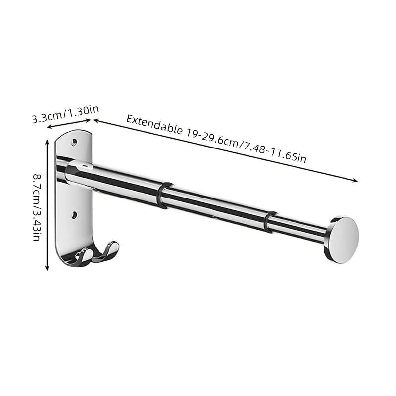 TEMU Adjustable Clothes Rack, Clothes Rack Storage Rod, 19-29.6cm/7.48-11.65in, Bath Towel Rack, Towel Rack, Wall-mounted Punch-free Storage Rack, Retractable Jewelry Rack, Can Hang Clothes Storage,