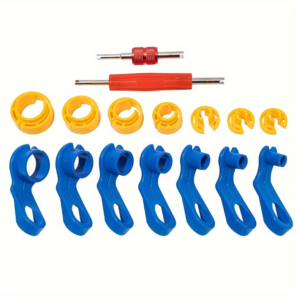 TEMU 16pcs Car Air Conditioning Pipe Quick Connector Tools Set Fuel Line Remover Connector Removal Tools Manual Tool Set, Without Battery