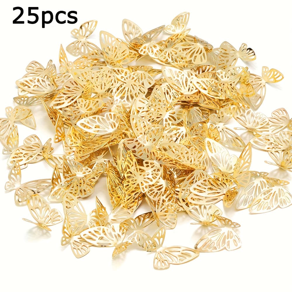 TEMU Mini Metal Material Hollow Three-dimensional , Suitable For Bracelet, Necklace, Earring Making Additions, Handmade Jewelry Making Supplies