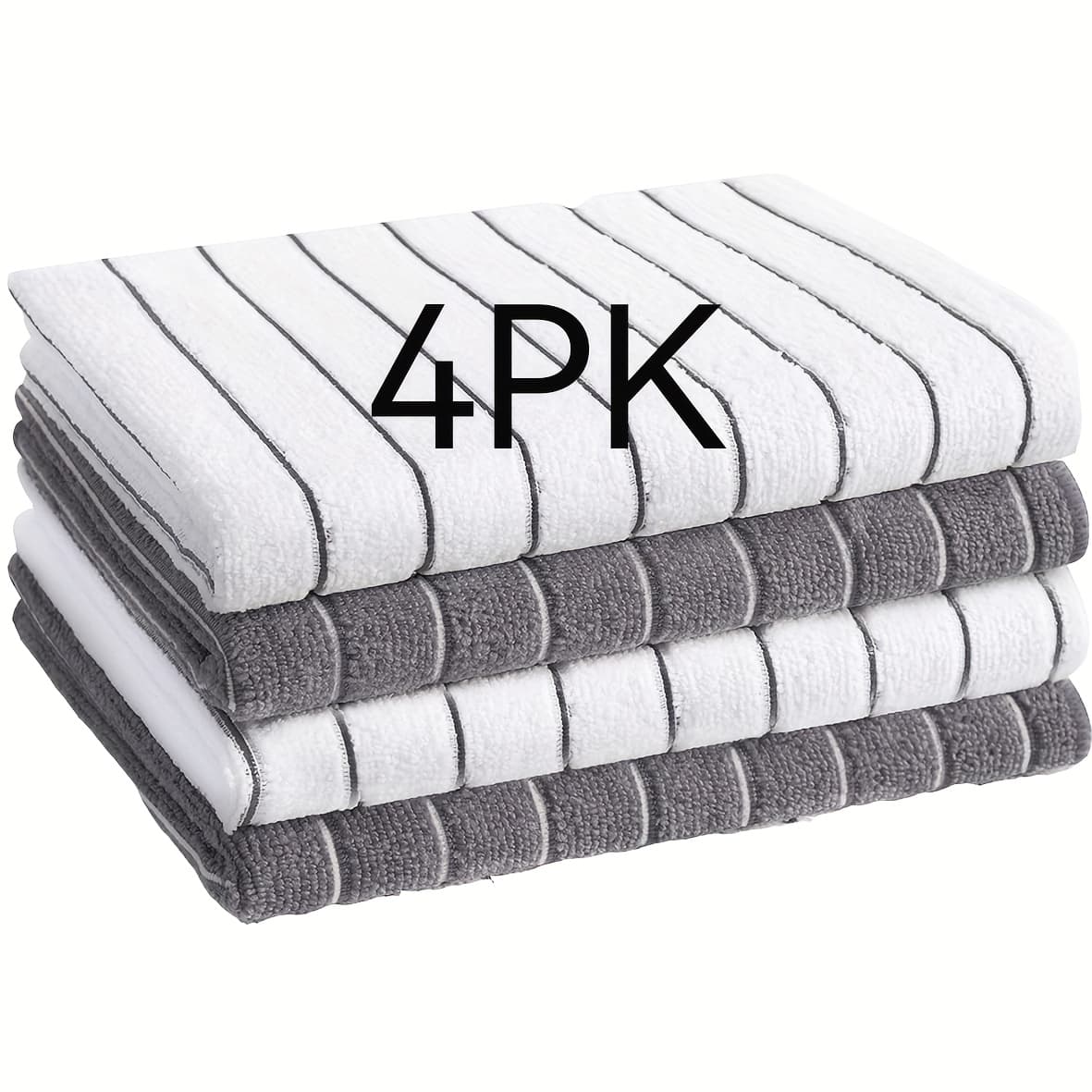 TEMU Kitchen Microfiber Dish Towels, Stripe Designed, Super Soft And Absorbent Dish Cloths