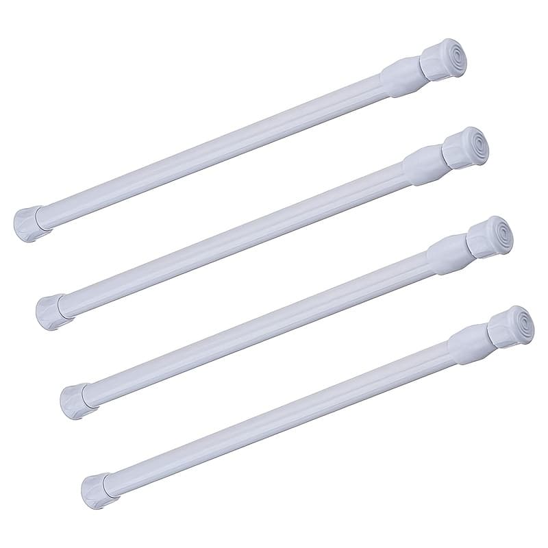TEMU Adjustable Spring Steel Tension Rods For Cabinets, In A Pack Of Four, Measuring 16 To 28 Inches (approximately 40.6 To 71.1 Cm), Suitable For Shower Curtains And Extendable Widths