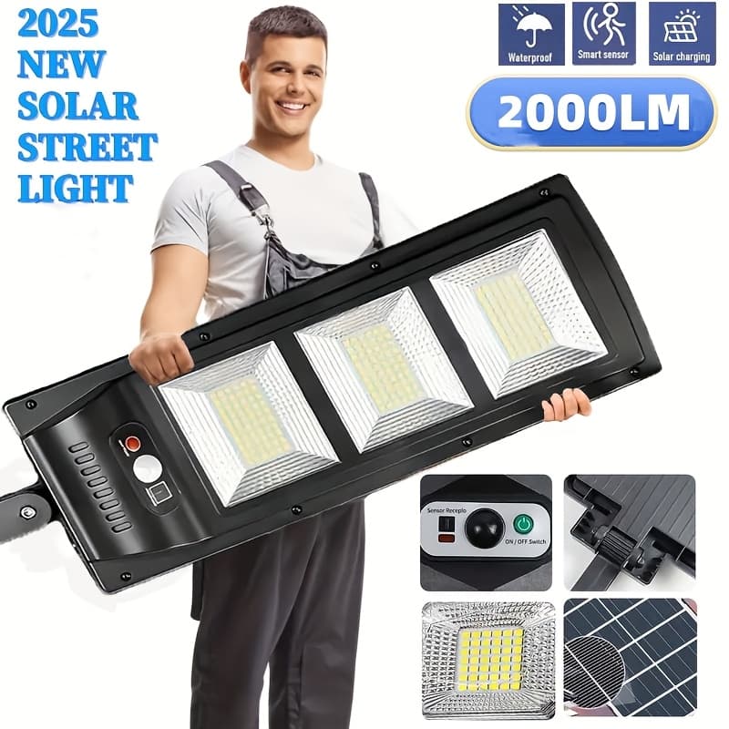 TEMU New Solar Wall Light With Sensor And Remote Control - 3 , 180 ° Wide Angle, Ip65, Energy Saving Outdoor - Commercial/residential Use, Commercial Lighting, Modern Lighting 2000mah Battery
