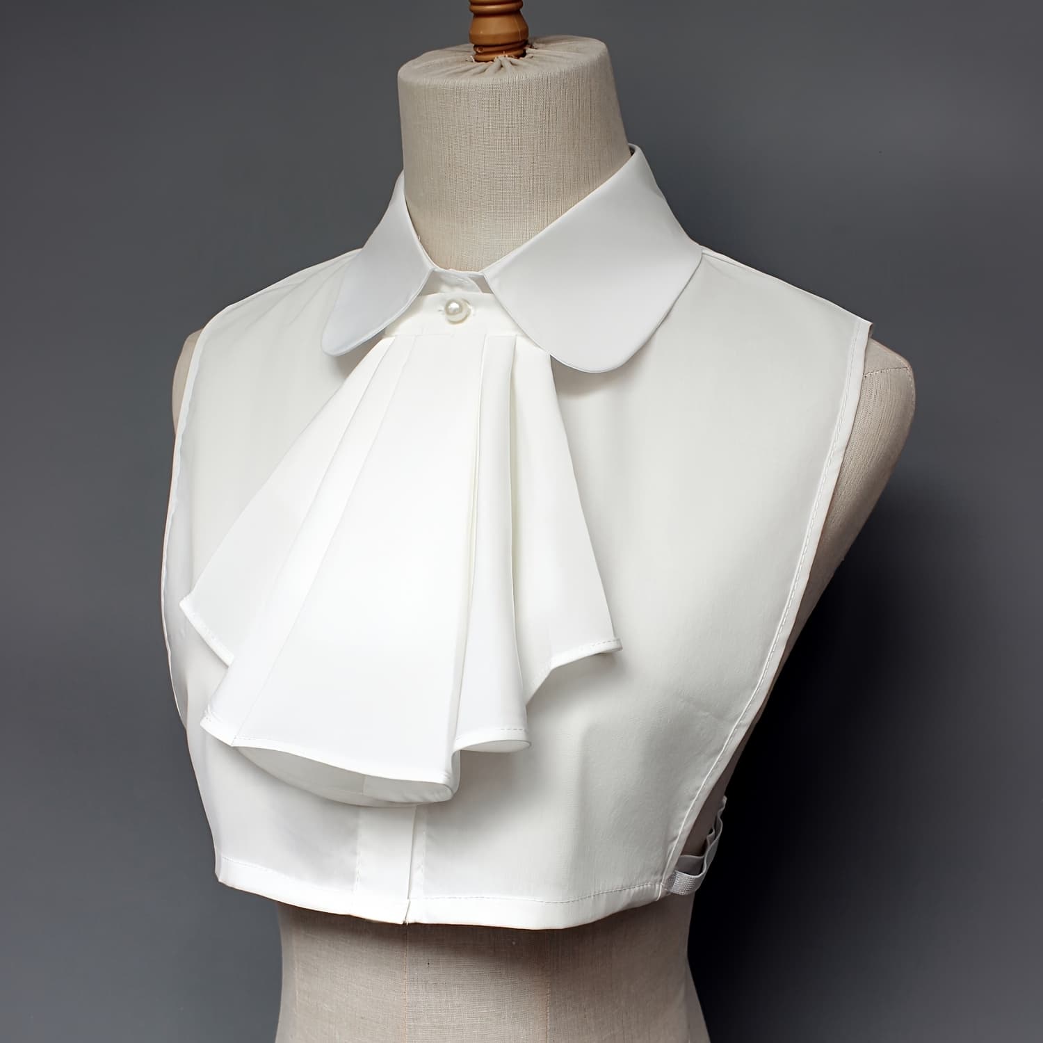 TEMU 1pc European Medieval Renaissance Ruff Collar White Mock Neck Bandana Choker Bow Tie Equestrian Scarf Collar Accessory For Spring, Summer, Autumn, And Winter