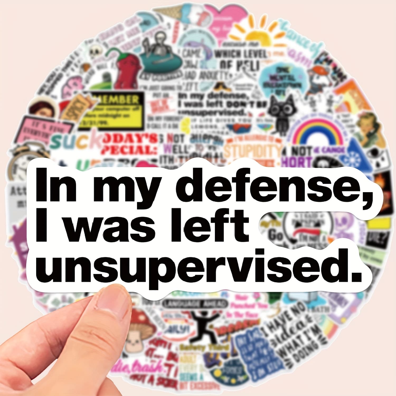 TEMU 100pcs Laptop Decal Text Fun Humor Language Graffiti Sticker Decoration Mobile Phone Notebook Case Film Sticker