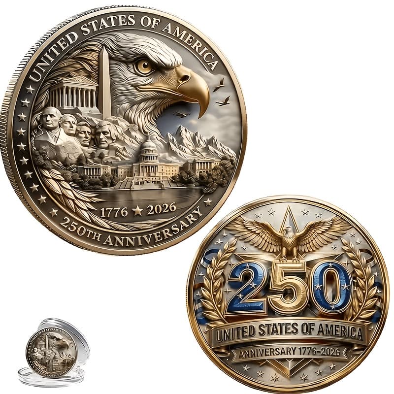 TEMU 3d. Sculpting. Commemorative Coin For The 250th Anniversary Of The United States. A Piece Coin Collectors