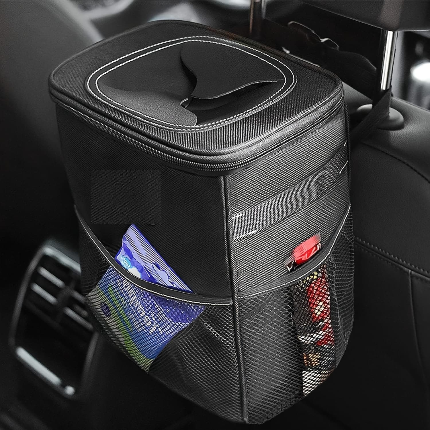 TEMU 100% Leak-proof And High Quality Organizer With Lid, Car/suv/truck Storage Bag, Trash Can, Black