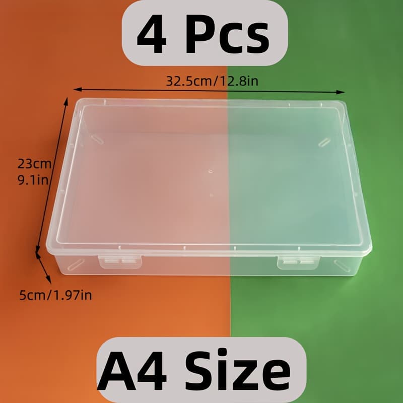 TEMU 4pcs A4-sized Large-capacity Storage Box, With An Elevated Design And Feature, Desk Organizer | Desktop Organizer, Perfect Companion For Student Files, Back-to-school Gift.