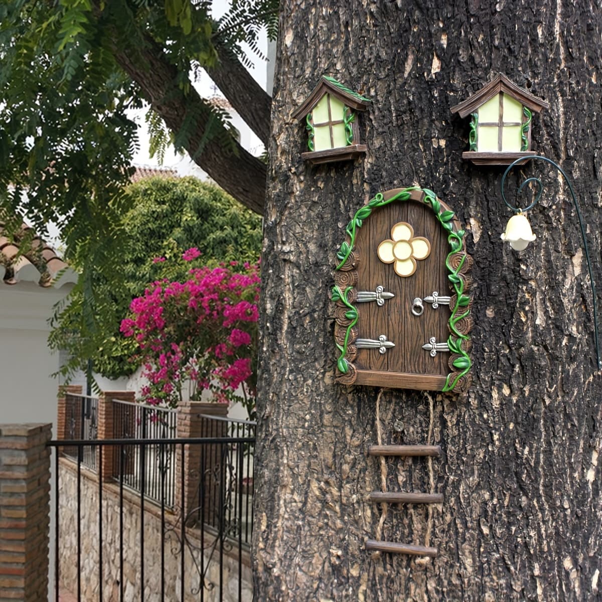 TEMU 4pcs Elf Luminous Door And Window Pendants Creative Resin Courtyard Garden Tree Hanging Accessories Landscape Wholesale