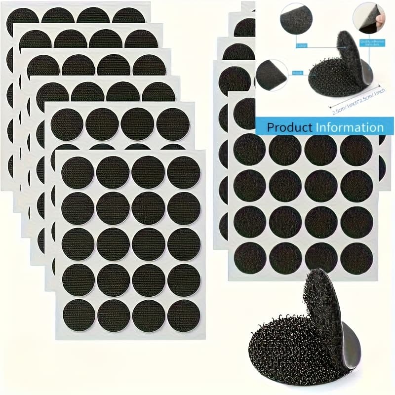 TEMU 60 Sets Of Heavy-duty Interlocking Tape, 1-inch Circular Double-sided Points, Polyester Material, No Adhesive