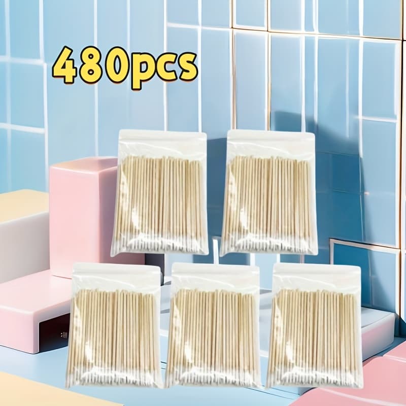 TEMU 480 Units Of Portable Swabs For Nail Polish Remover, Ideal For Promoting And Cleaning Makeup