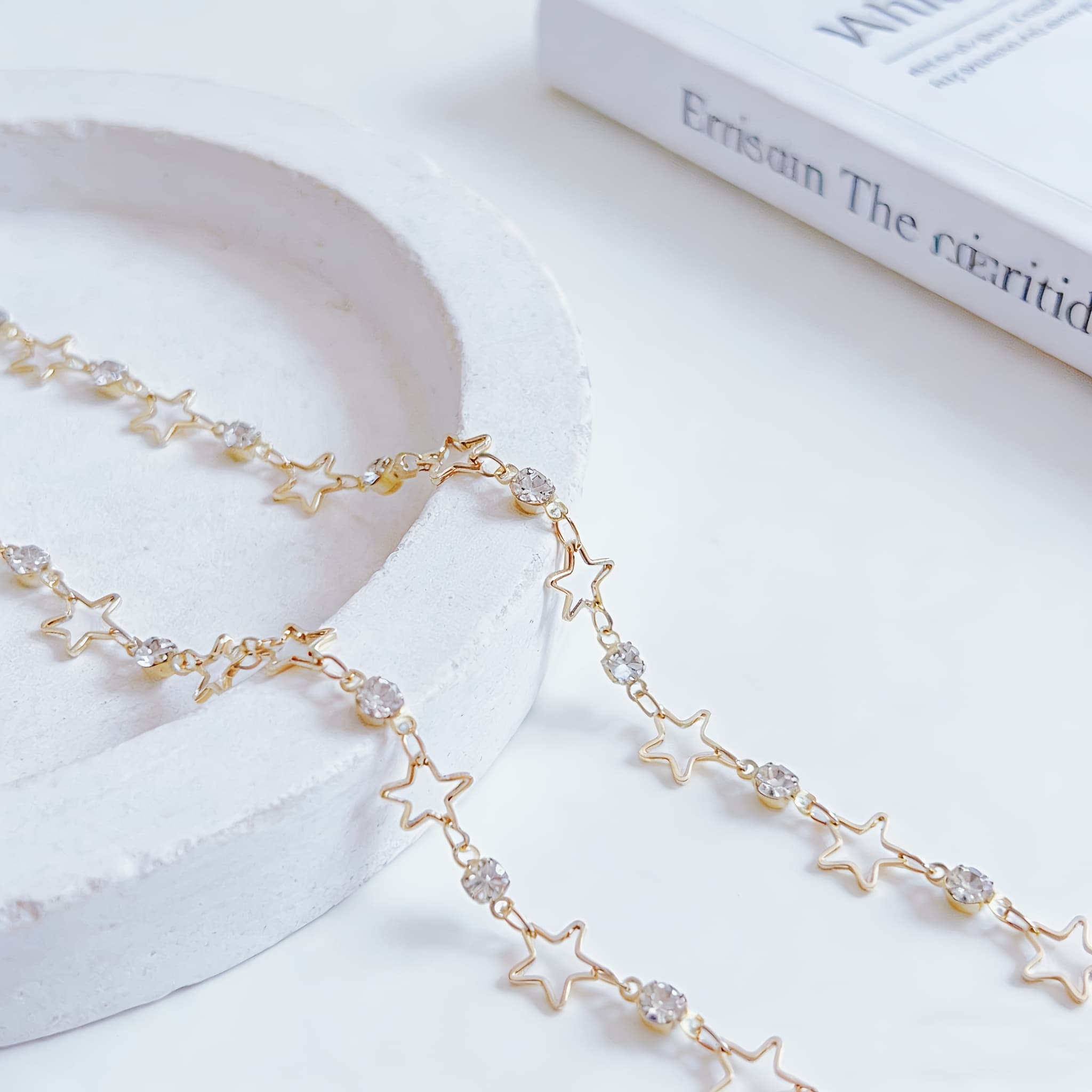 TEMU 100cm 18k Gold-plated Star Copper Chain, Suitable For Sweater Chains, Earrings, Fringed Bracelets, Necklaces, And Other Accessory Making, As A Jewelry Making Material