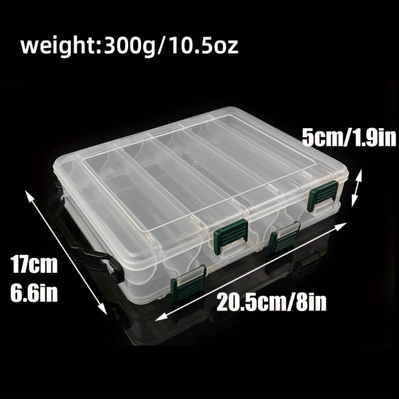 TEMU Fishing Double-sided Lure Organizer - 10 Compartments, Durable Pp Material, Ideal For Offshore Fishing & Tackle Boxes