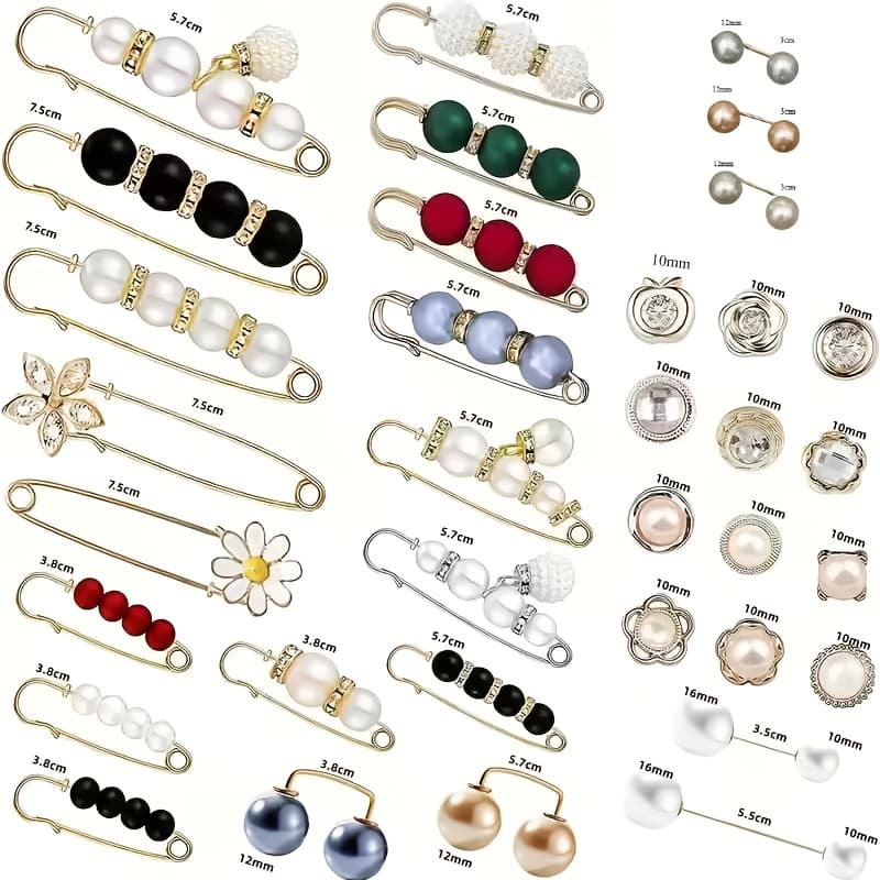 TEMU 35pcs Brooches And Pins, Chest Pin Anti-flash Button, , Accessories, Sports Shoes Accessories, Used For Clothing Socks Scarves Shawls Hats Decoration Accessories, Waistband Fastener