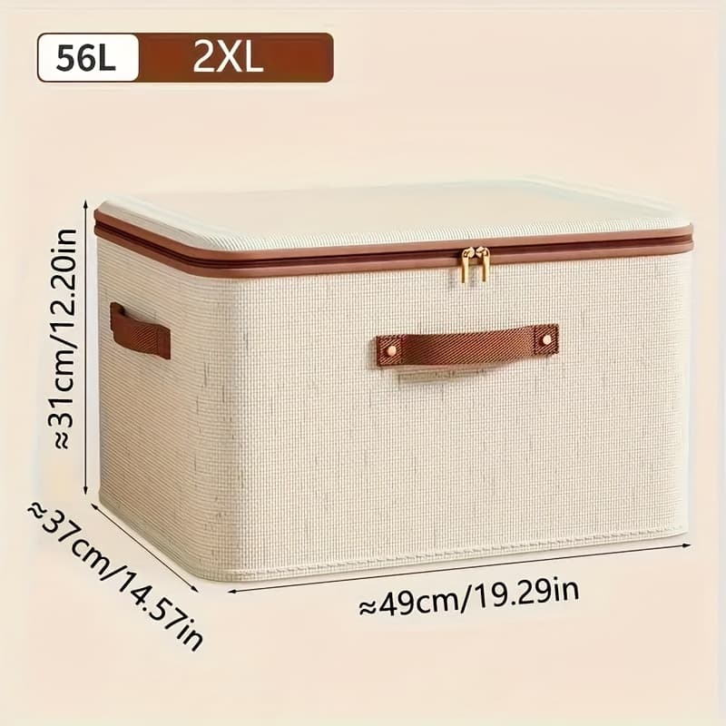 TEMU 2 Pack Foldable Storage Bins With Lids- Large Capacity, Space Saving Storage Organizer For Clothes, Blankets, Books, Under-bed Storage