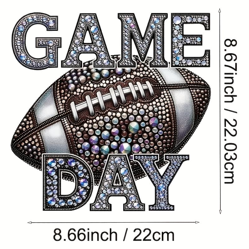 TEMU 3pcs Game Day Football Decals, Plastic Iron On Transfers For T-shirts, Sweatshirts, Jeans, Hoodies, Bags, Pillows, Vintage Baseball Caps - , Sporting Events And Valentine's Day Decorations