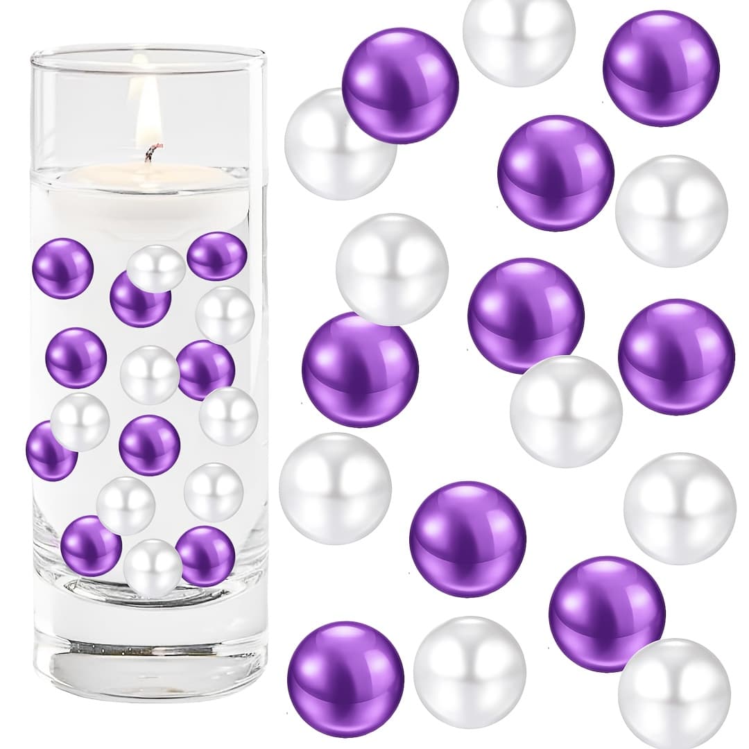 TEMU 200pcs Plastic Pearl Beads Suitable For Wedding, Holiday, Party Vase Fillers, Centerpieces, - No-hole Spherical Beads For, Flowers, Brushes Holders, Elegant Pearls