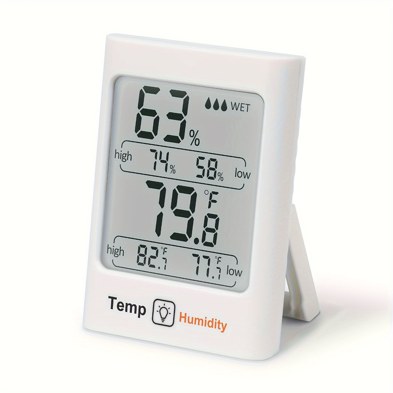 TEMU Indoor Digital Thermometer Hygrometer - Smart Temperature And Humidity Monitor With Backlight, Indicator, Max/min Records