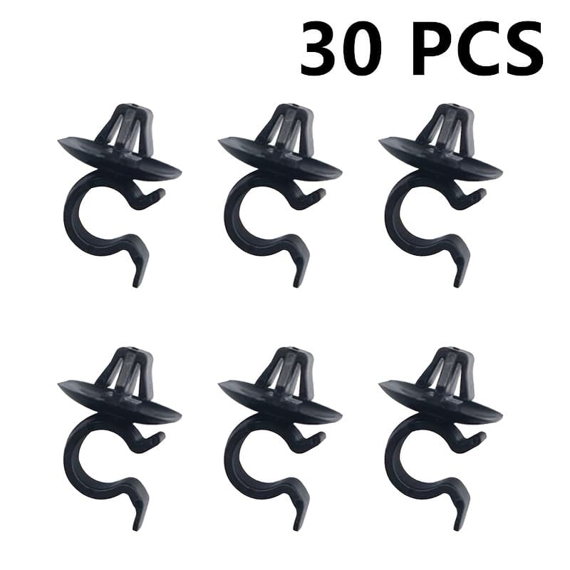 TEMU 30pcs Black 12mm Snap Clips For Hood Support - Durable Plastic Car Accessories For Bumper, Fender & Cover