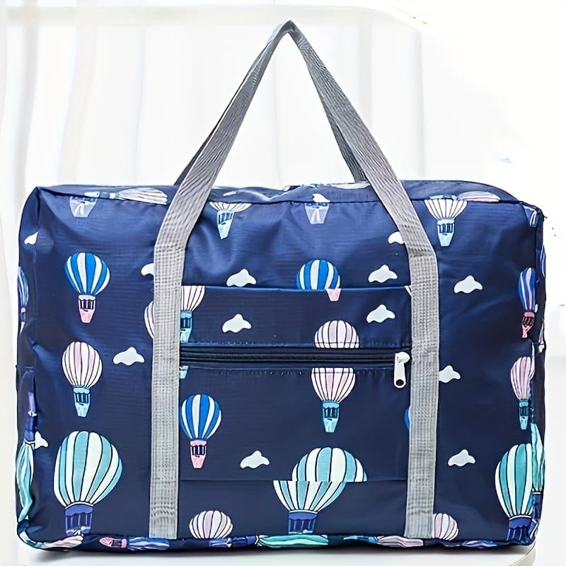TEMU 1pc Foldable Travel Organizer Bag, Large Capacity Lightweight Portable Luggage Storage Bag With Balloon And Bear Pattern, Easy To Store For Travel Organization