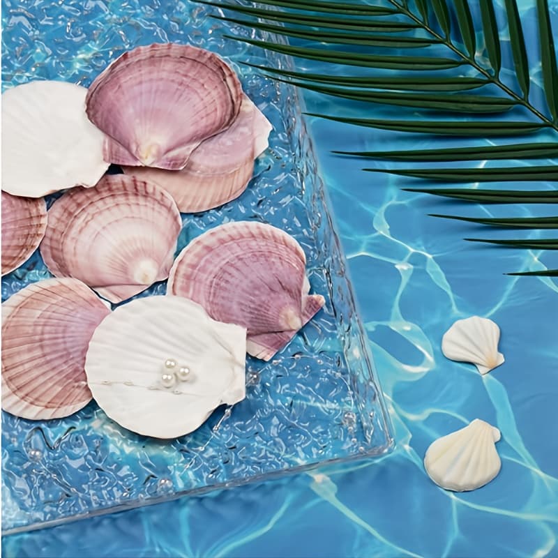 TEMU 30-piece Set Of Scallop Shells Purple- Shell Christmas Tree Ornaments Christmas Room Decor Ideal For Diy Crafts, Ocean-themed Parties, Painting, And Wedding Decorations