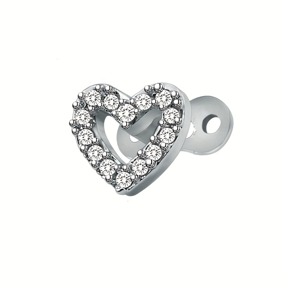 TEMU 1pc Senlansp Titanium Ear Studs Suitable For Types, Subcutaneous Implantable Ear Piercing, No Power Required, Synthetic Gemstone Birthstone Gift For, Daily Wear For Valentine's Day & Mardi Gras,