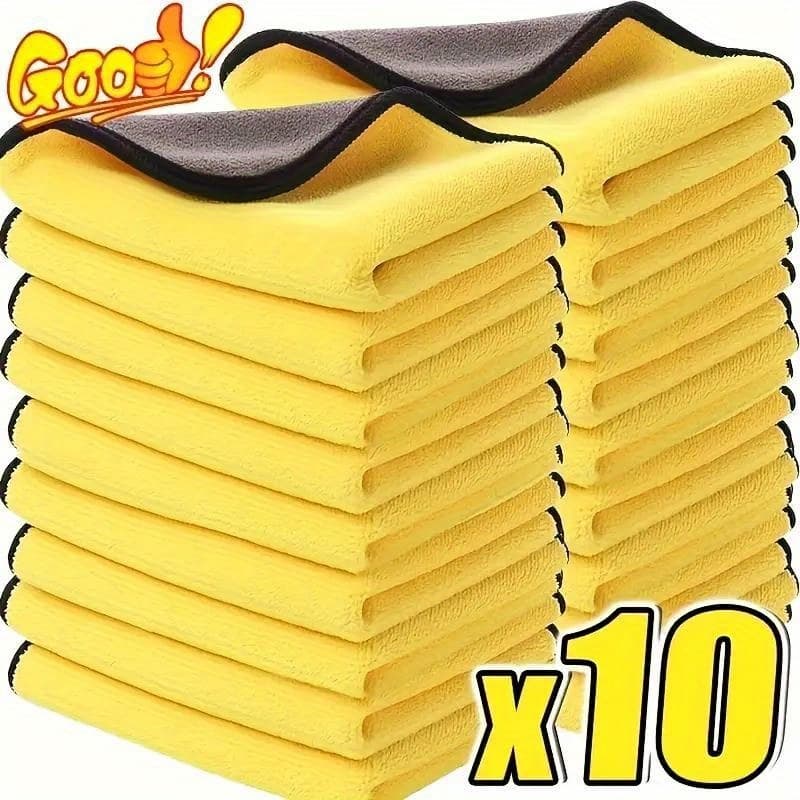 TEMU 10 Microfiber Car Cleaning Cloths, Car Wash Towels, Absorbent Dry Wipe Microfiber Cloths, For Detailed Car Cleaning - Christmas Gifts, Holiday Presents