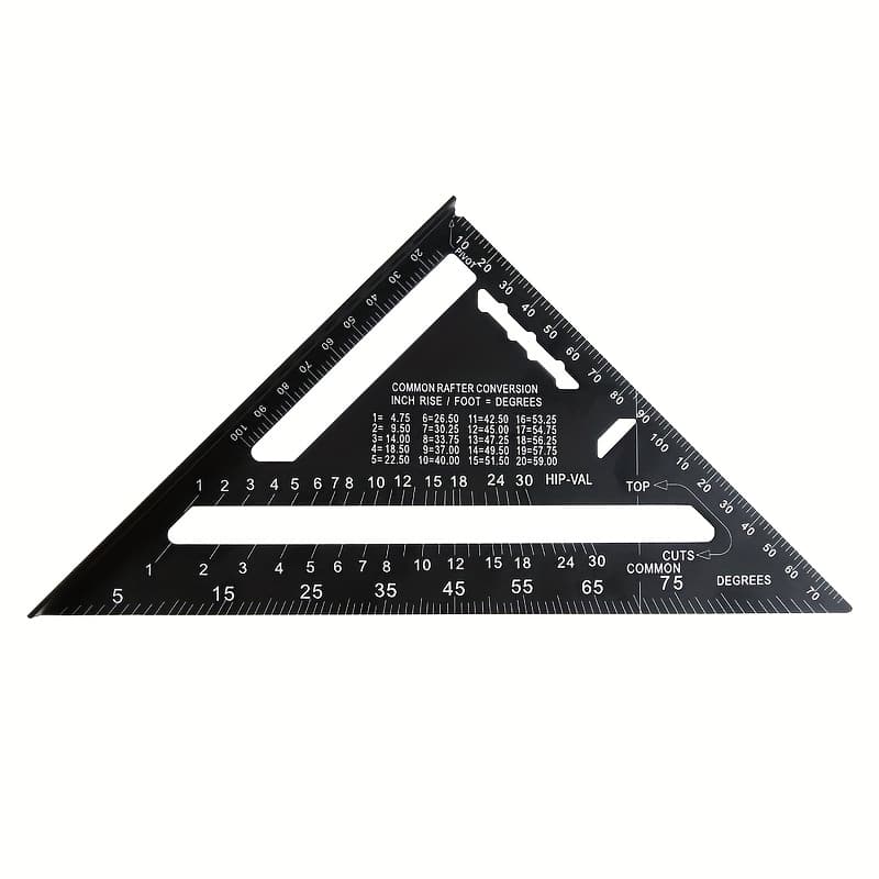 TEMU Homefish New 7 Inch Ruler Measurement Tool Carpenter Tools Inch Metric Angle Ruler Speed Square Woodworking Tools
